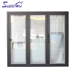 Miami-Dade County Approved Hurricane Certification Built-in shutter aluminium frame folding door for living room on China WDMA