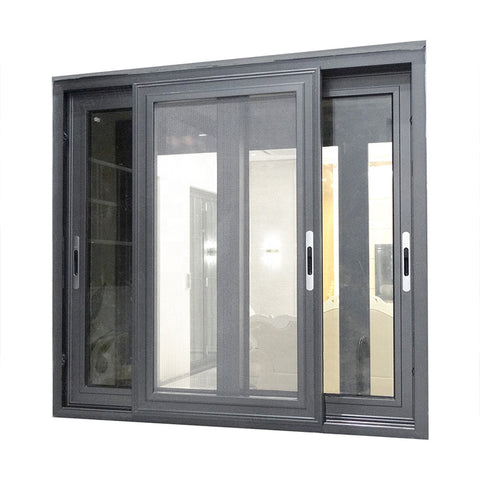 NFRC CE standard Factory power coated fire rated double tempered insulated glass Aluminum Sliding Window on China WDMA