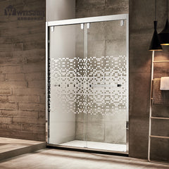 New design stainless steel frame walk-in sliding glass shower door on China WDMA