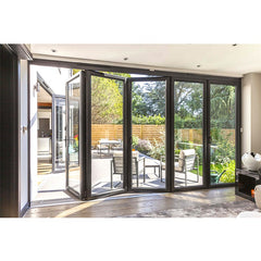 New technology slide track smoothly double glass folding patio large window door on China WDMA