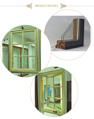 North America Standard Casement Wood Aluminum outward opening swing Window with Crank Operator on China WDMA