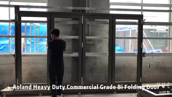 Heavy duty commercial system aluminium standard 3 panel bi fold patio doors design on China WDMA