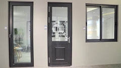 Panel aluminium hinged glass french high quality entry door on China WDMA