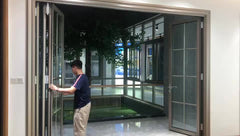 Aluminium alloy cost saving waterproof glass accordion doors for building project on China WDMA