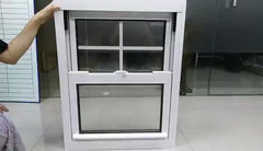 American Type PVC Double Hung Sash lift Up Vertical Sliding Window on China WDMA