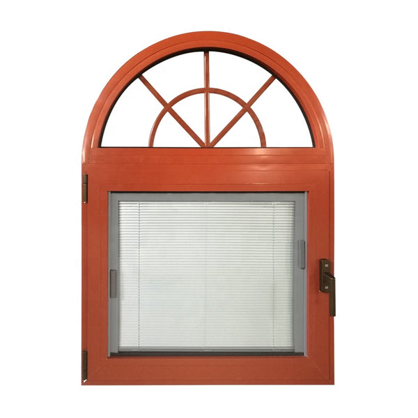 Original factory colored aluminum arched transom window 36 x 36 casement windows with built-in shutter design on China WDMA