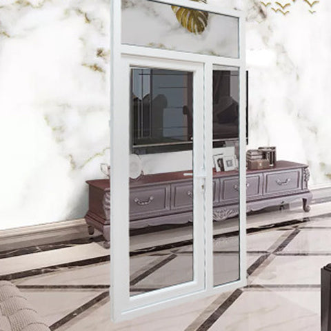 PVC UPVC commercial double glass entry swing door on China WDMA