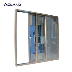 Patio 3-track Aluminium glass sliding door with security mesh design powder coating on China WDMA