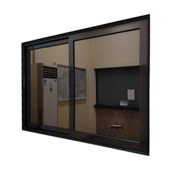 Philippines house cheap price double pane heat insulation reflect glass black aluminum sliding windows for sale on China WDMA