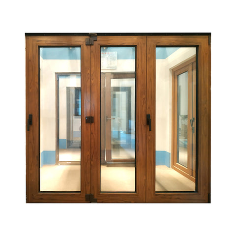 Powder coat aluminum casting glass wood bi folding sliding door price on China WDMA