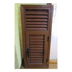 Powder coated aluminium framed wooden grain jalousie window wood louver door on China WDMA