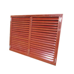 Powder coated aluminium framed wooden grain jalousie window wood louver door on China WDMA