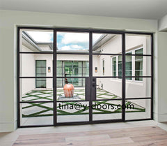 Powder coated sliding iron french door interior design house used on China WDMA