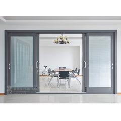 ROGENILAN Australian AS2047 standard double glass aluminum sliding doors with blinds inside on China WDMA