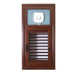 ROGENILAN Indoor Wooden Grain Louver Shutters Aluminium Bathroom Window Designs on China WDMA