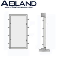 Residential waterproof aluminum two panels sliding doors with frosted glass on China WDMA