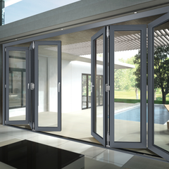 Rongo Low price exterior patio tempered glass aluminium folding doors price on China WDMA