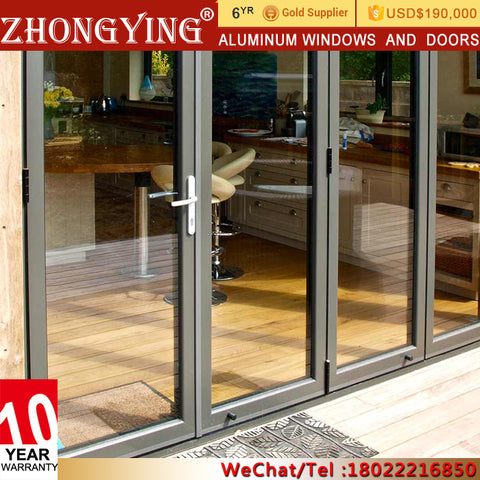 Screen Bifolding Lowes Aluminum Bi-Fold Door , Frameless Foldable Sliding Glass Louvre Doors System on China WDMA