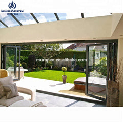 Shop Front Entry Entrance Doors aluminum alloy Bi-folding Multi-Panels pane sections door/Main main gate designs on China WDMA