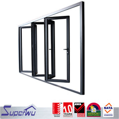 Single side door pull handle glass aluminium folding sliding patio door system on China WDMA