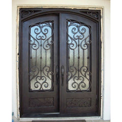 Sliding double door iron grill design wrought iron main gate on China WDMA