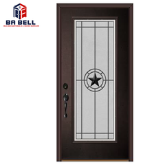 Superb quality timber frame exterior patio porte double black entry doors swing single steel door with glass on China WDMA