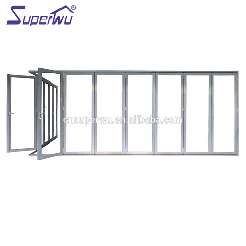 Superwu soundproof aluminium folding glass door price with Australian standards AS2047 on China WDMA