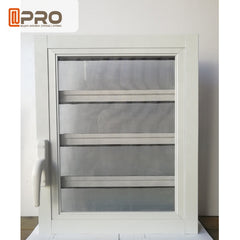 Tempered glass aluminum ventilation adjustable glass louver shutters window with security screen mesh on China WDMA