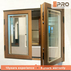 Thermal break blind inside double glass aluminum window french casement windows on China WDMA