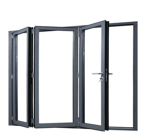 Thermal break profiles aluminium folding doors double tempered glazing on China WDMA