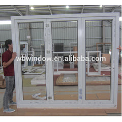 Top quality 3 track PVC sliding door with blinds inside on China WDMA