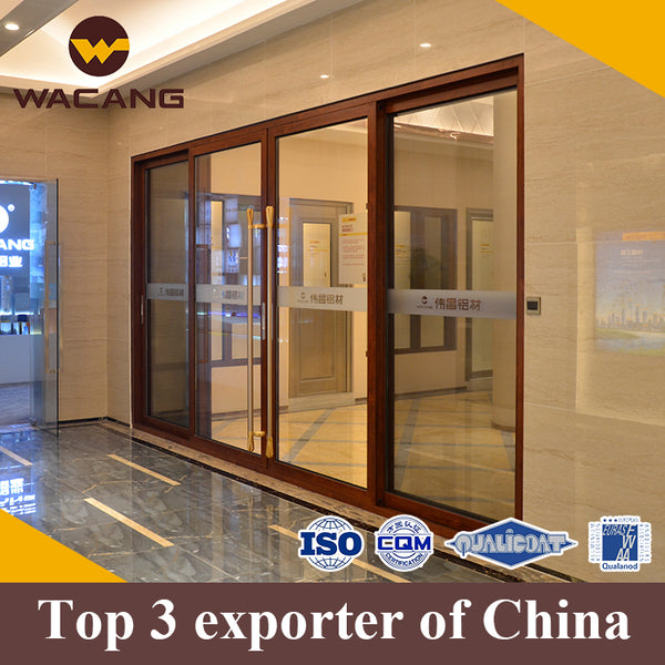 Top quality wood grain aluminum sliding door and window profile on China WDMA