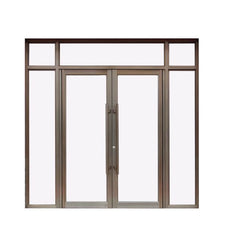 Topwindow China Factory Good Price Corner Doors Commercial Kfc Shop Front Store Front Door Double Swing Glass Entry Door on China WDMA