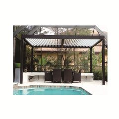 Closing Aluminum Louver Bioclimatic Pergola  Cheap Price Aluminum Pergola Automatic Swimming Pool Covers Louver Roof Pergola