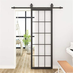 Soundproof Interior Sliding Barn Doors Decorative New Design  Aluminum Frame Pocket Sliding Door Barn  Mirrored Barn Door