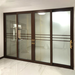 Waterproof Sliding Glass Doors Large Size Luxury Lift Acoustic Sliding Doors With Big Glass View Interior Louver Sliding Doors