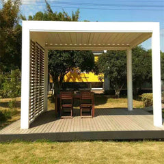 Fast Sale Modern Custom Bioclimatic Metal Black Grey Frame Aluminum Roof Aluminum Pergola