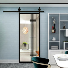 Glass Door Sliding System Sliding Barn Door Glass European Style Simple Doors Barn  Hardware Metal