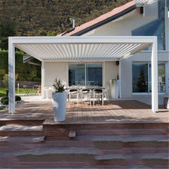 Modern Outdoor Customized Adjustable Waterproof Louvered Roof Motorized Aluminum Pergola