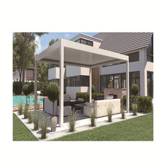 Adjustable Modern  Closing Aluminum Louver Bioclimatic Pergola  Design Aluminum Electric Pergola China