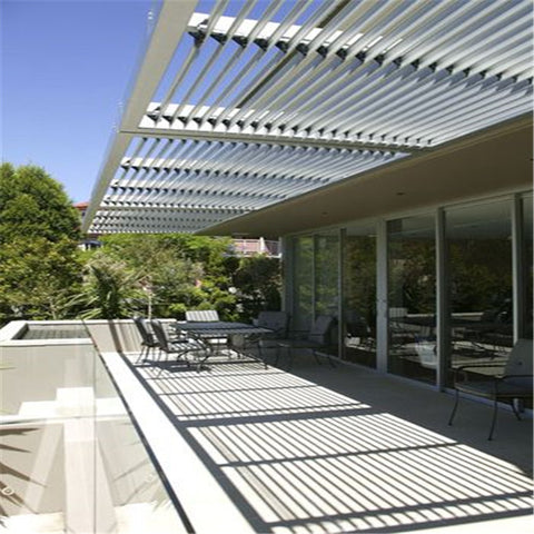 High Profile Modern Outdoor Aluminum Louver Pergola Motorized Aluminum Pergola