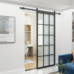 Indoor Sliding Pocket Door French Style Aluminum Iron Pocket Door Slider Steel Framed Hardware Sliding Glass Pocket Door