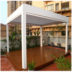 High Quality Modern Motorized Opening Waterproof Bioclimatic Aluminum  Roof Pergola