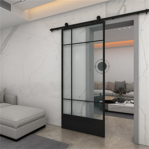 Exterior Glass Pocket Door French Style Fireproof Steel Hidden Pocket Sliding Door Security Automatic Double Pocket Door