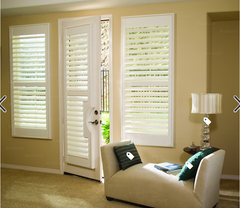 Vivid White Wood and Vinyl California Plantation Shutters for Windows on China WDMA