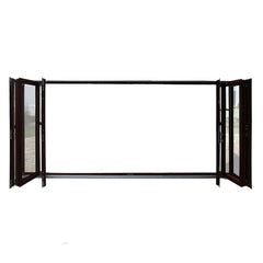 Weather Resistance wooden color heavy duty aluminium middle open bi fold glass door on China WDMA