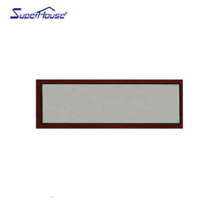 Wood grain aluminium frame tempered frosted glass windows hurricane impact window on China WDMA