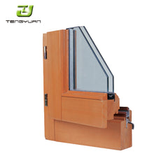 Wooden design most popular 85mm aluminium clad wood project window on China WDMA