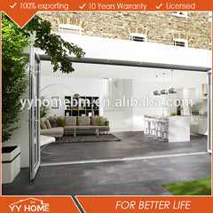 YY home aluminium bifold door wooden door designs exterior glass folding windows&door on China WDMA