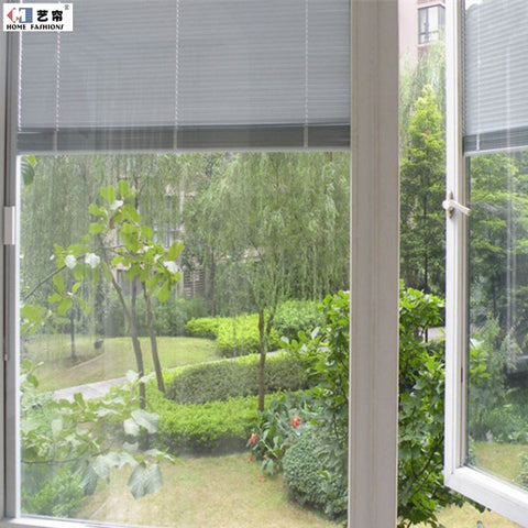 Yilian Home fashions made to measure magnetic control integral window blinds built in glass window on China WDMA